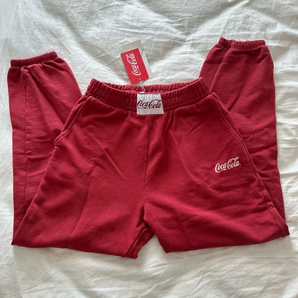 NWT ZARA Coca-Cola Red Sweatpants Size S